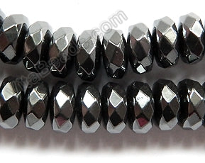 Hematite  -  Faceted Rondels  16"