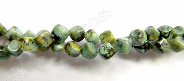 Africa Turquoise  -  6mm Di-drilled Cubes 16"
