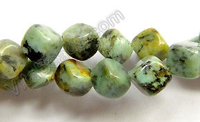 Africa Turquoise  -  6mm Di-drilled Cubes 16"