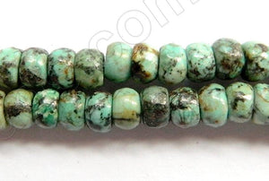 Africa Turquoise  -  Smooth Rondels  16"