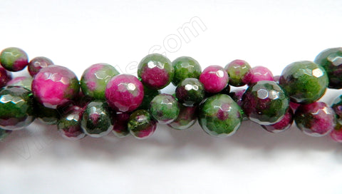 Ruby Zosite Jade  -  Faceted Round  16"