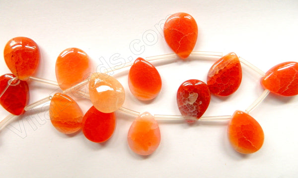 Red Fire Agate  -  Smooth Flat Briolettes  16"