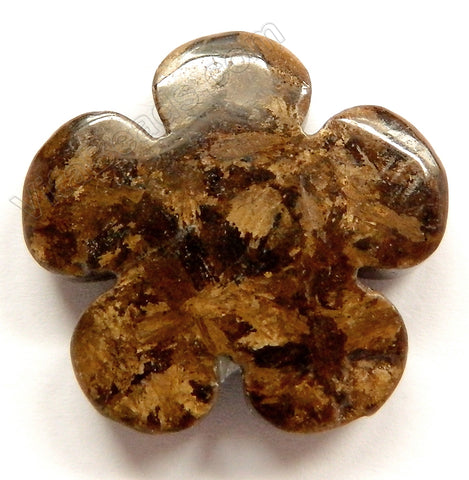 Bronzite - 5-Petal Flower Pendant