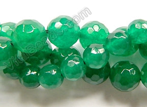 Emerald Green Jade  -  Faceted Round