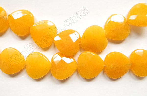 Yellow Jade  -  Faceted Heart  16"