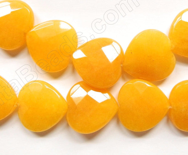 Yellow Jade  -  Faceted Heart  16"
