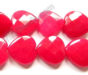 Cherry Red Jade  -  Faceted Heart  16"