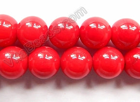 Bamboo Coral  -  Big Smooth Round Beads 16"