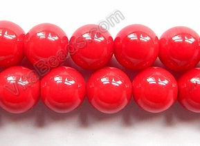 Bamboo Coral  -  Smooth Round Beads  16"