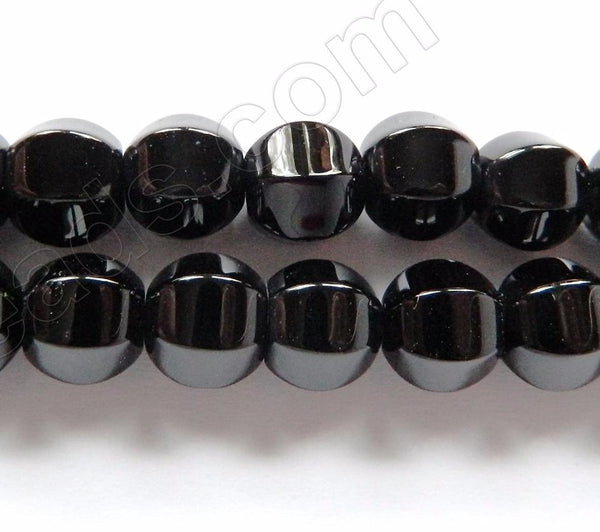 Black Onyx AAA  -  6 Side Lantern Beads 16"