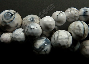 Natural White Fire Agate  -  Faceted Round  16"