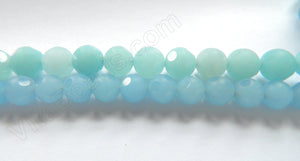 Frosted Aquamarine Jade  -  Dot Faceted Round 16"