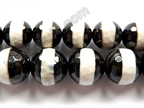 DZi Agate Line -  Faceted Round  16"
