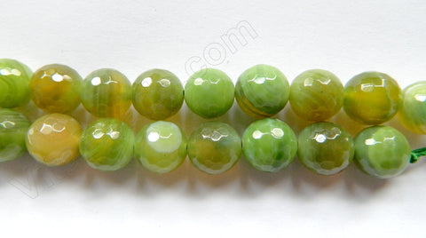 Olive Agate  -  Faceted Round  16"