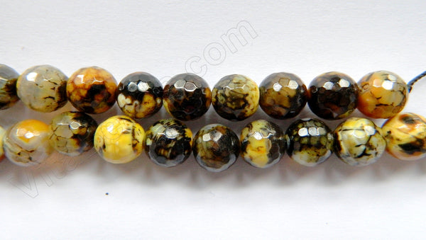 Black Lemon Fire Agate  -  Faceted Round 16"