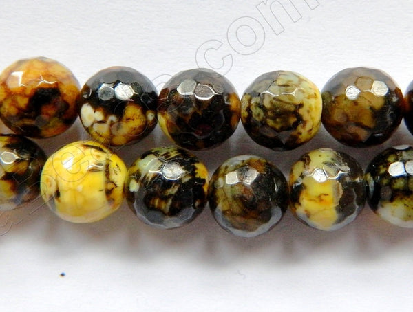 Black Lemon Fire Agate  -  Faceted Round 16"