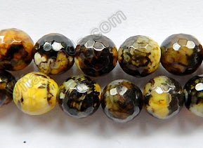 Black Lemon Fire Agate  -  Faceted Round 16"