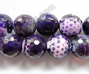 Purple Black Fire Agate  -  Faceted Round 16"