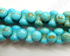 Dark Blue Cracked Chinese Turquoise  -  Peanuts  16"