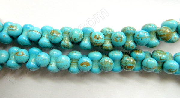 Dark Blue Cracked Chinese Turquoise  -  Peanuts  16"