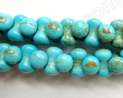 Dark Blue Cracked Chinese Turquoise  -  Peanuts  16"