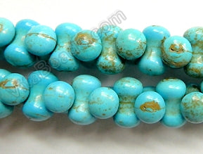 Dark Blue Cracked Chinese Turquoise  -  Peanuts  16"