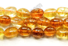 Amber Quartz   -  Small Smooth Tumble  16"     8 x 10 mm