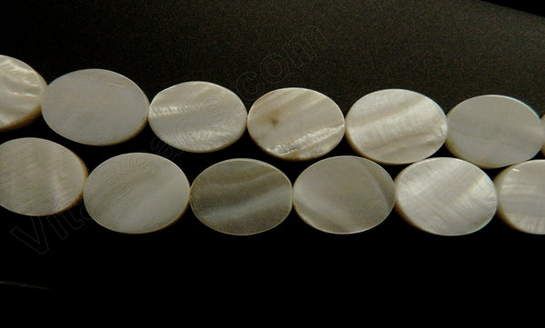 Mother of Pearl (White) - Flat Oval  16"