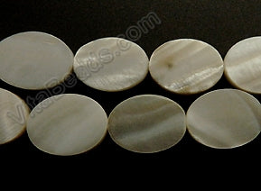 Mother of Pearl (White) - Flat Oval  16"
