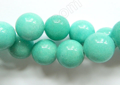 Amazonite Jade  -  Big Smooth Round Beads 16"