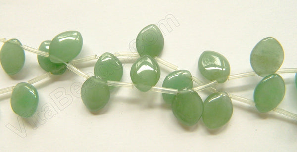 Green Aventurine  -  Smooth Flat Briolette Marquise Top-Drilled  16"