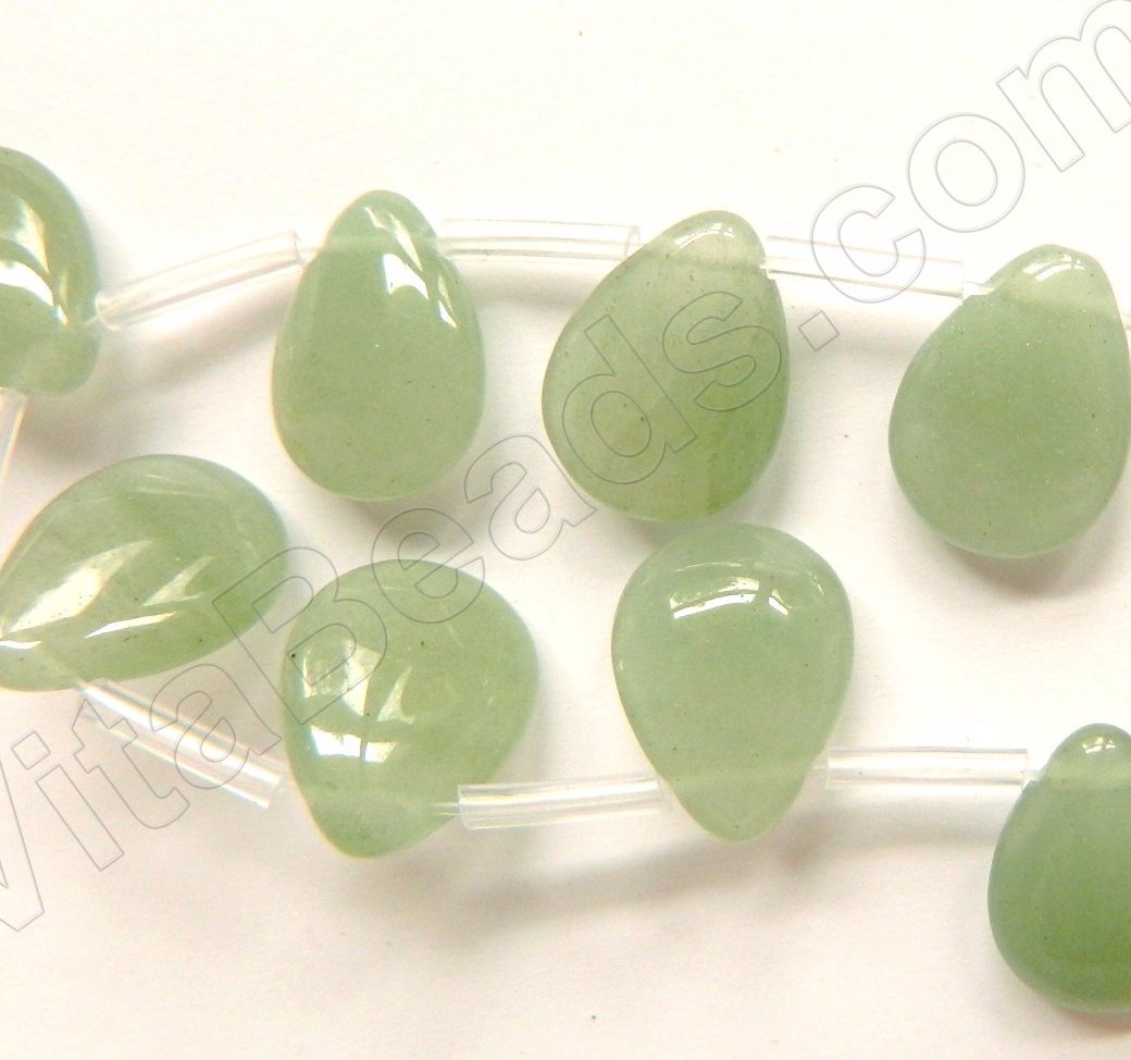 Green Aventurine  -  Smooth Flat Briolettes  16"