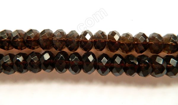 Smoky Topaz Natural AA - Faceted Rondel   16"