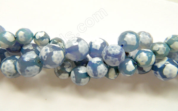 DZi Agate Light Sky Blue  -  Faceted Round