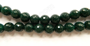 Dark Emerald Jade  -  Faceted Round