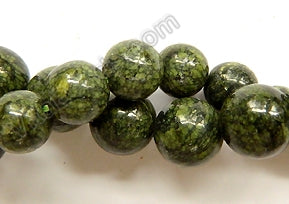 Dark Russian Jade  -  Smooth Round Beads 16"