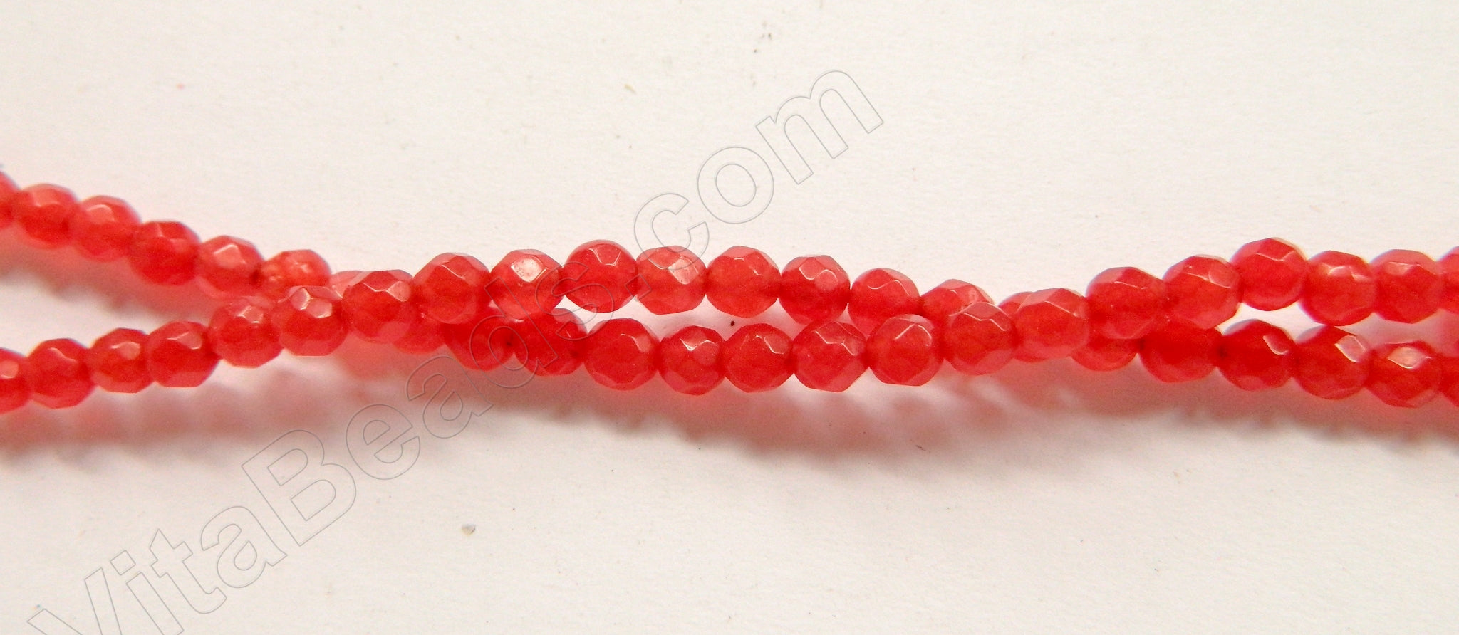 Bright Red Jade  -  Faceted Round