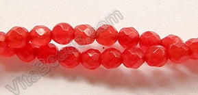 Bright Red Jade  -  Faceted Round