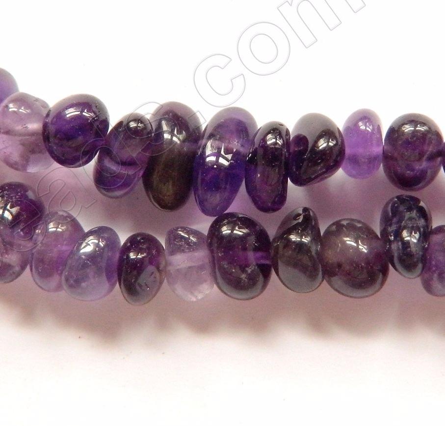 Amethyst Dark  -  8-12mm Small Center Drilled Tumble