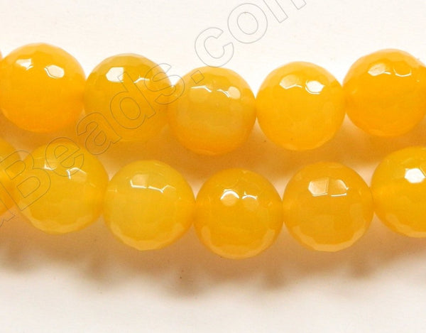 Yellow Agate AA  -  Faceted Round  16"