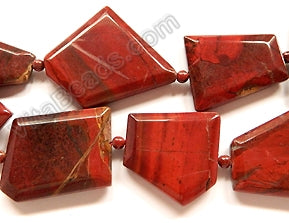 Poppy Jasper  -  Irregular Faceted Flat  16"