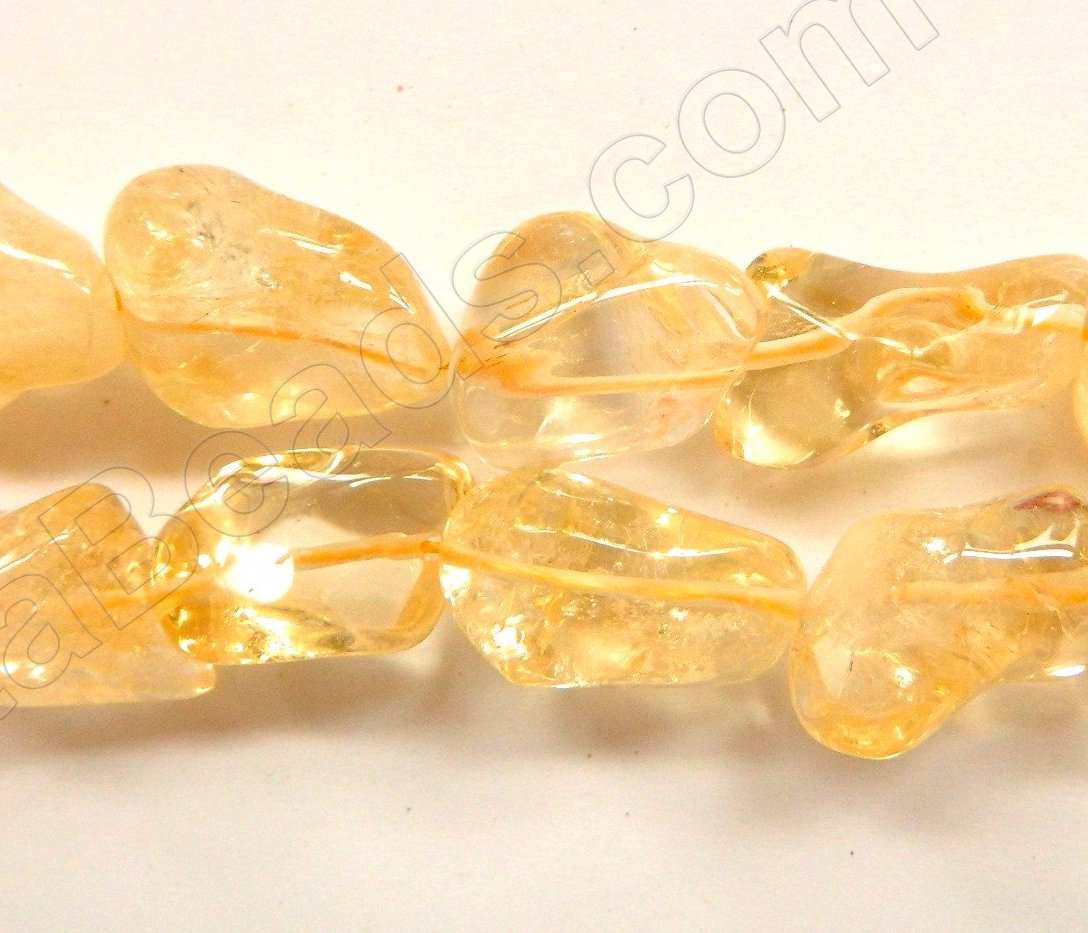 Citrine  -  14-18mm Free Form Spinal Nuggets  16"