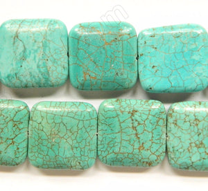 Cracked Chinese Turquoise  -  Big Puff Squares  16"