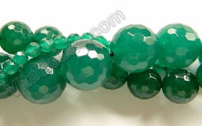 Emerald Green Jade  -  Faceted Round