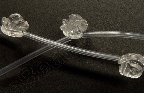 Crystal Natural AAA  -  Carved Rose Bulb Strand 16"