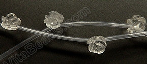 Crystal Natural AAA  -  Carved Rose Bulb Strand 16"