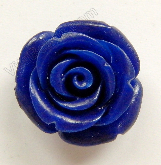 Carved Small Rose Pendant Synthetic Dark Blue Jade
