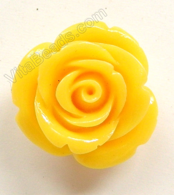 Carved Small Rose Pendant Synthetic Yellow Qtz