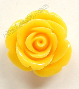 Carved Small Rose Pendant Synthetic Yellow Qtz