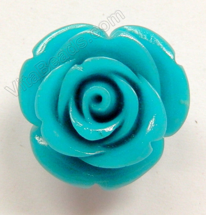 Carved Small Rose Pendant Synthetic Blue Robin Qtz